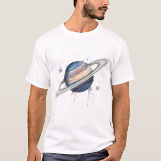 Färgglad Saturnus T Shirt