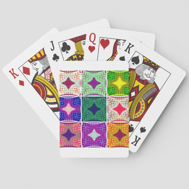 Färgglad Schackbräda: En Stjärnig Design Spel Kort (Baksidan)