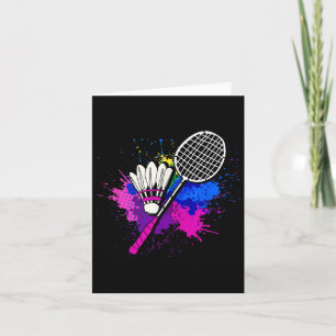 Färgglad Shuttle Racket _ Badmintonspelare Kort