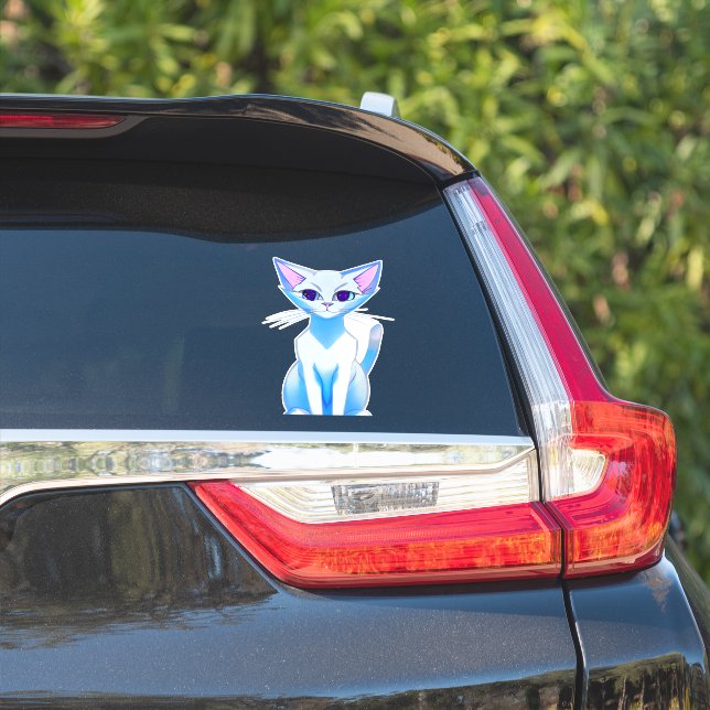Färgglad siamesisk katt klistermärken (Bilsidan)