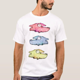 Färgglad simmande lycklig fisk t shirt