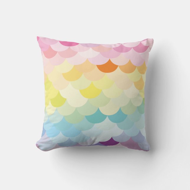 Färgglad skalaa design//pastell kudde (Framsida)