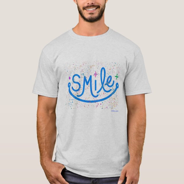 Färgglad Smile Typografi T-Shirt (Framsida)