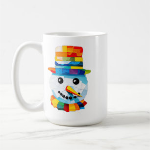 Färgglad Snömannen Tissue Paper Art Jul Kaffemugg