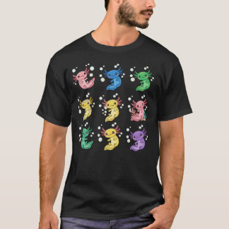 Färgglad söt Axolotl-mönsterkonst T Shirt