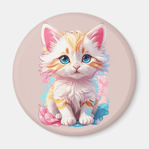 Färgglad Söt Kawaii Kattunge Magnet