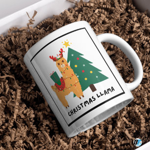 Färgglad Söt och Rolig Illustrativ Jul Kaffemugg