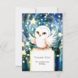 Färgglad Söt Ugglas Födelsedag Tack Kort