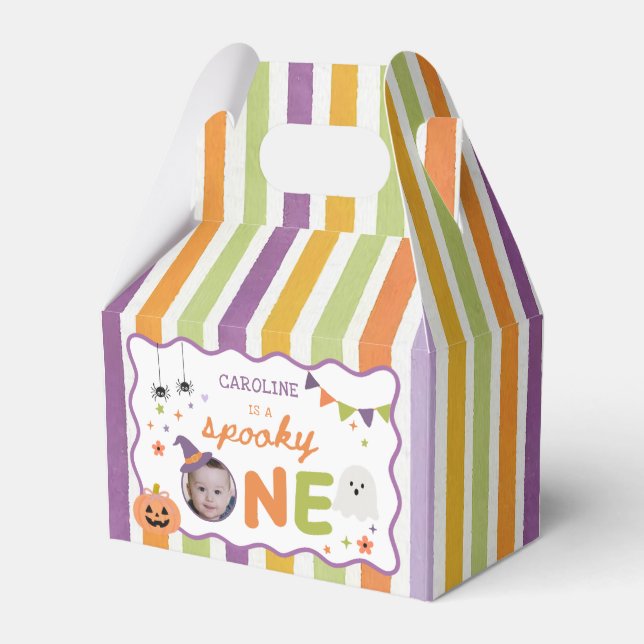 Färgglad spöklik ett Halloween-spöke födelsedag Presentaskar (Framsidan Sidan)