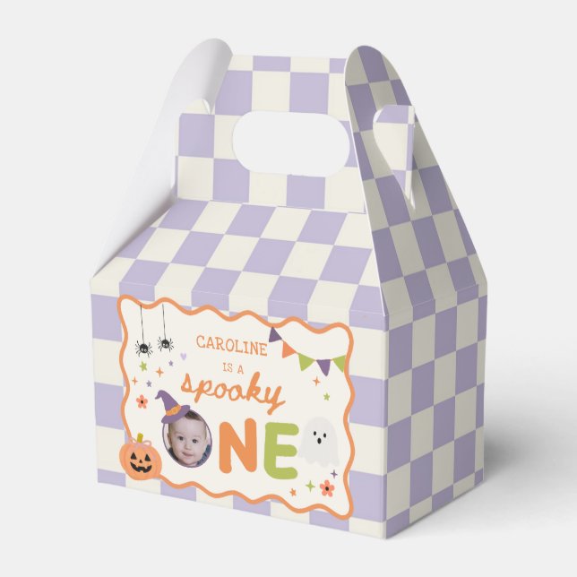 Färgglad spöklik etts Halloween-spöke födelsedag Presentaskar (Framsidan Sidan)