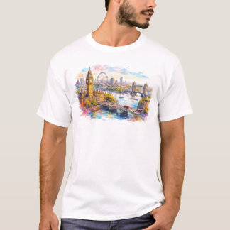 Färgglad stadsbild från London T Shirt