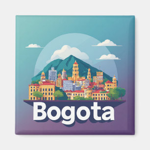 Färgglad stadsbild i Bogota Magnet
