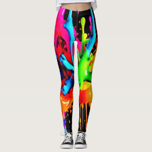 Färgglad Stänk Abstrakt Leggings