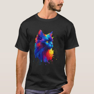 Färgglad stänkkonst Bombay katt T Shirt
