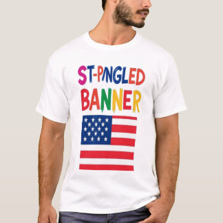 Färgglad stjärnsprängd USA-flagg T-shirt