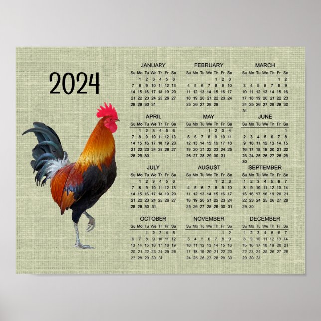 Färgglad stolt tupplåter 2024 kalenderposter poster (Framsidan)