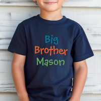 Färgglad Stora Bror Monogram Namn Marinblå