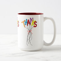 Färgglad "Tack" stavade ballonger Tack Choklad Mug