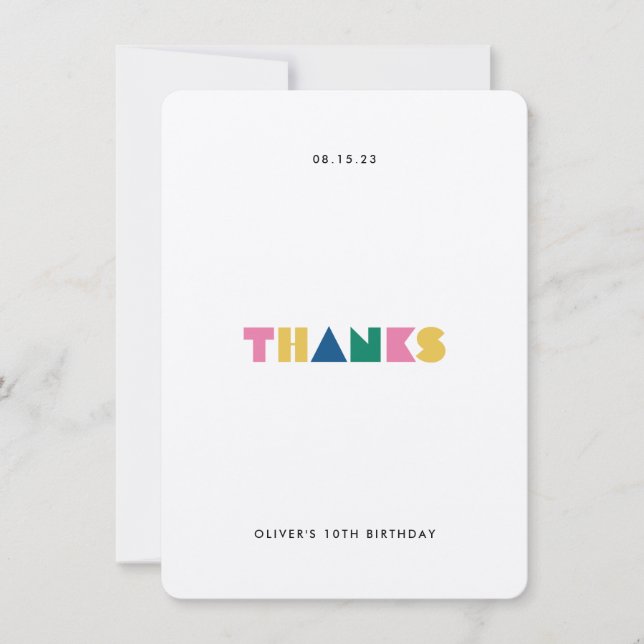 Färgglad Tacksam Barnkalas Tacksamhetskort Tack Kort (Framsida)