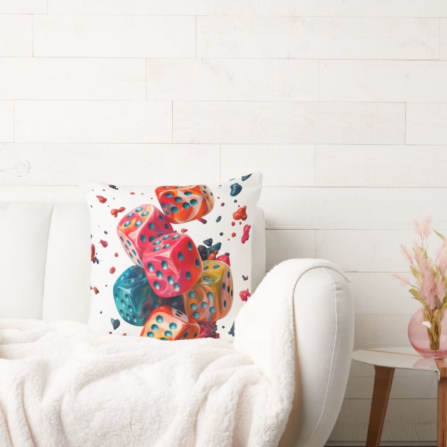 Färgglad Tärningskast Kudd Kudde (Soffa)
