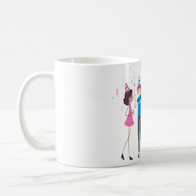 Färgglad Tecknad Barnkalasfirande Kaffemugg (Vänster)