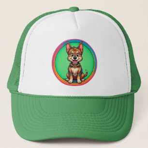 Färgglad Tecknad Glad Hund Keps