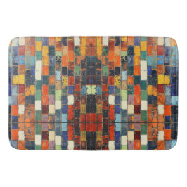 Färgglad tegelvägg badrumsmatta