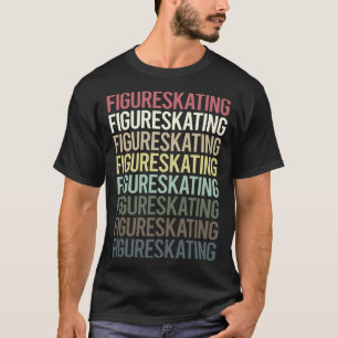 Färgglad text konståkning t shirt