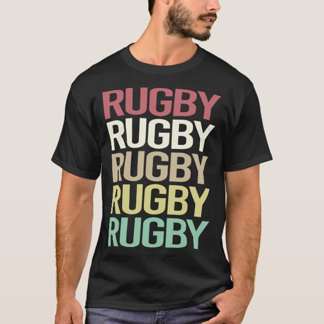 Färgglad Text Rugby T Shirt (Framsida)