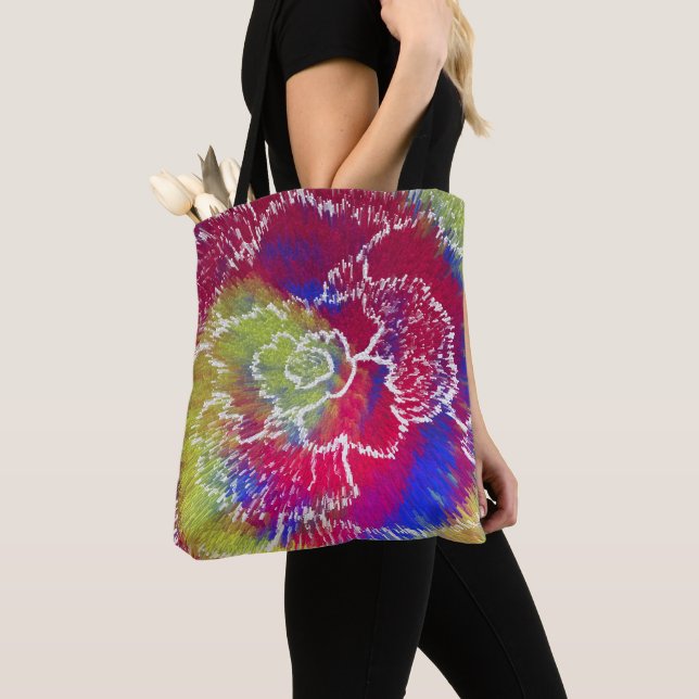 Färgglad Tie Dye-handväskor Tygkasse (Närbild)