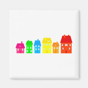 Färgglad Town Magnet