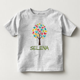 Färgglad Träd med Fåglar T Shirt