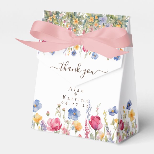 Färgglad Trädgård Boho Vilda Blommor Förmånslåda Presentaskar (Framsidan Sidan)