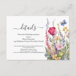 Färgglad trädgård Boho vilda blommor kuvertkort Tilläggskort