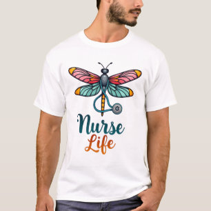 Färgglad trollslända Sjuksköterska liv T-Shirt (2)