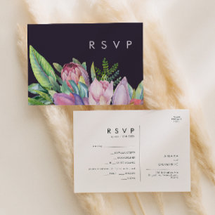 Färgglad Tropisk Lila Meny Val RSVP-kort