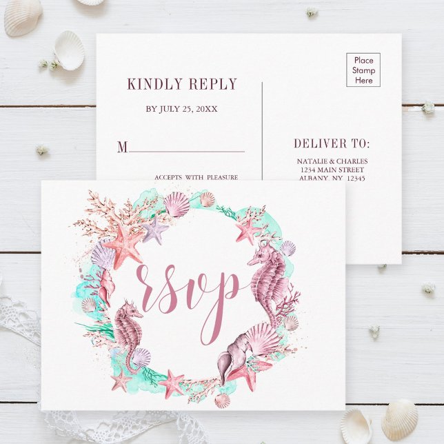 Färgglad Under havet Sommar RSVP Inbjudan Vykort (Skapare uppladdad)