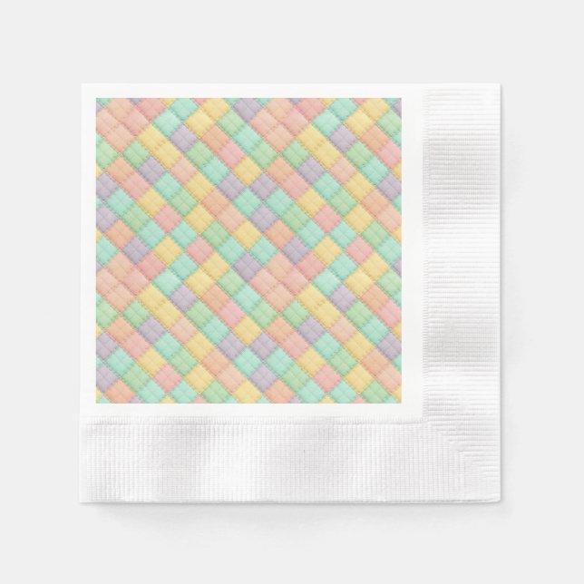 Färgglad vår/Påsk vintage lapptäcke  Pappersservett (Framsidan)