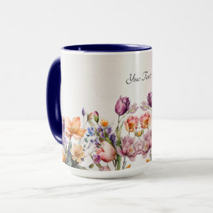 Färgglad vårblommor kopp