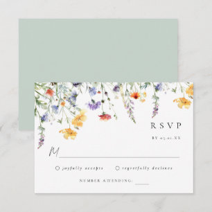 Färgglad Vildblomma Bröllop RSVP-kort OSA Kort