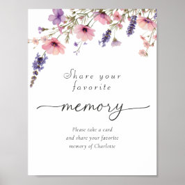 Färgglad vildblomma "Dela din favoritminne" Poster