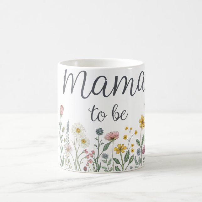 Färgglad Vildblomma Mamman Att Bli Blommig Bebis B Kaffemugg (Center)