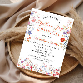 Färgglad vildblomma Morsdagsbrunch-inbjudan Inbjudningar