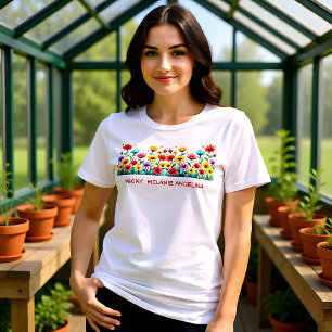 Färgglad vildblomma planta mamma t shirt