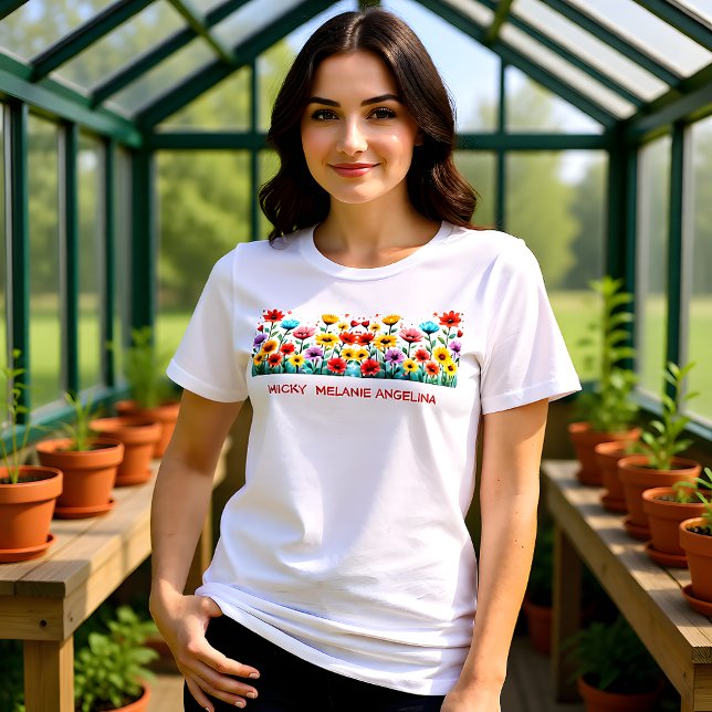 Färgglad vildblomma planta mamma t shirt (Skapare uppladdad)