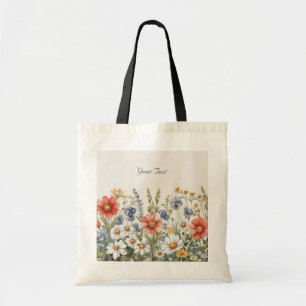 Färgglad vildblommor handväskor tygkasse