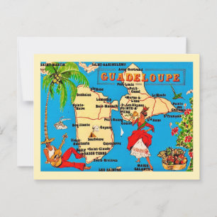 Färgglad Vintage Guadeloupe vykort
