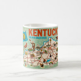 Färgglad Vintage Kentucky Kartmugg Kaffemugg