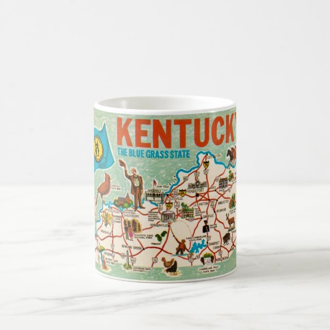 Färgglad Vintage Kentucky Kartmugg Kaffemugg (Center)