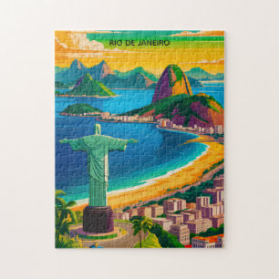 Färgglad Vintage Rio de Janeiro Cristo Redentor Pussel